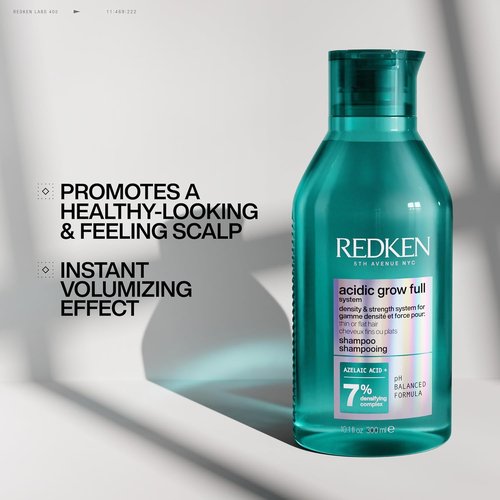 Redken Acidic Grow Full System Densifying Shampoo - Lightweight Formula for Fuller, Thicker Hair | Gentle Cleansing & Scalp Hydration