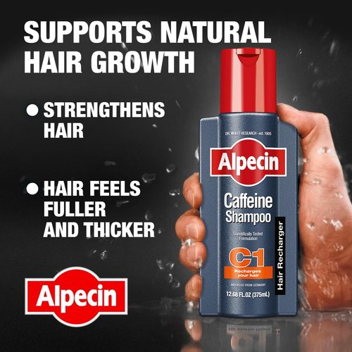 Alpecin C1 Caffeine Shampoo - 12.68 Fl Oz | Hair Performance Enhancer for Natural Growth & Thickness
