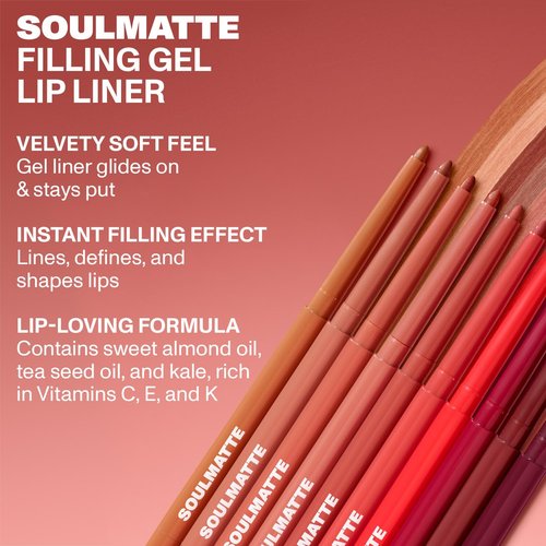 MORPHE Soulmatte Gel Lip Liner - Creamy Matte Lip Pencil with Sweet Almond Oil - Wifey (0.007 oz)
