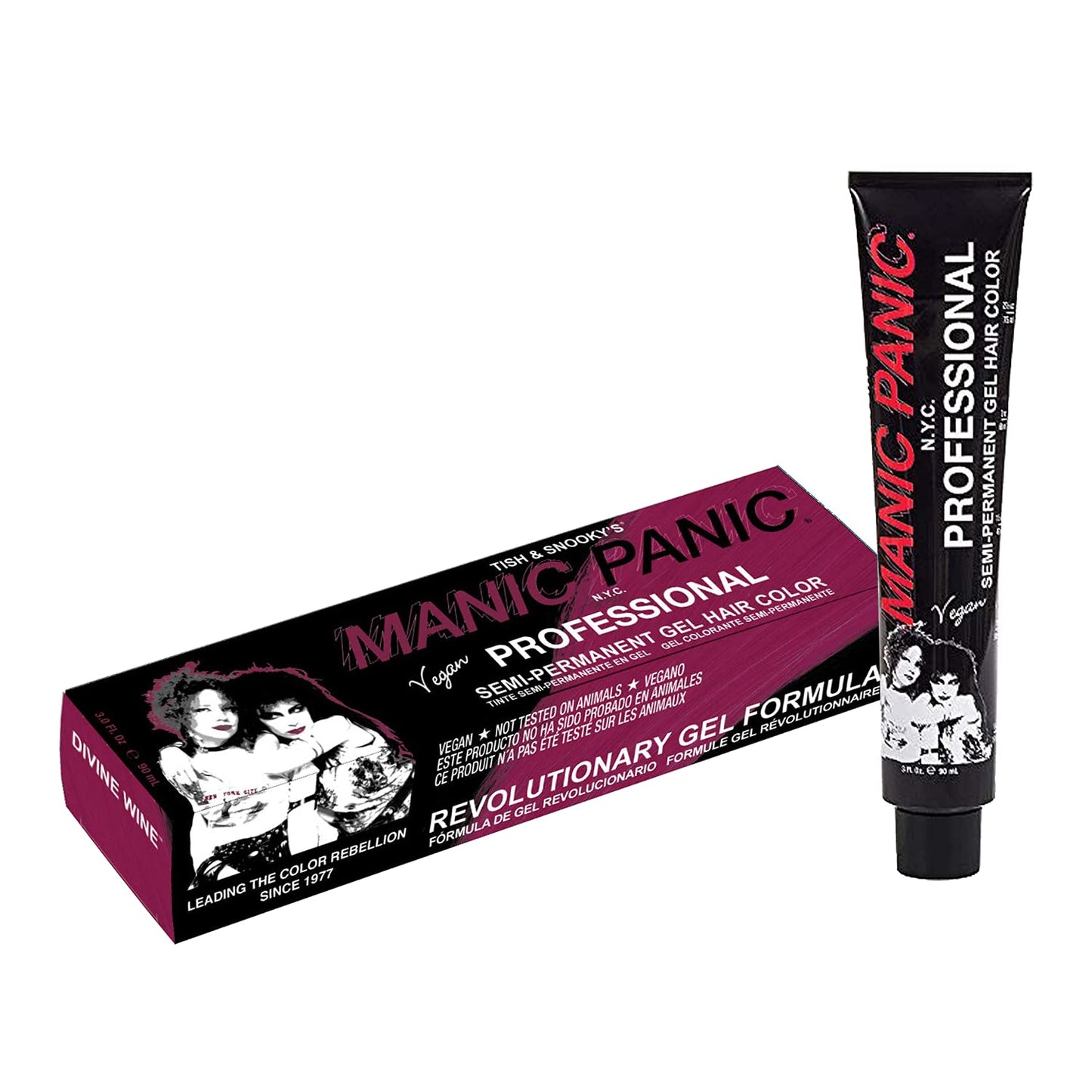 MANIC PANIC Professional Divine Wine - Medium Violet Based Red Semi Permanent Gel Hair Color - Lasts Through 40+ Washes - No Developer Required (3oz)