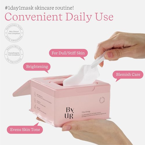 ByUR Vita Giving Daily Aqua Serum Mask - Hydrating Face Mask for Dark Spots & Hyperpigmentation | 30 Count
