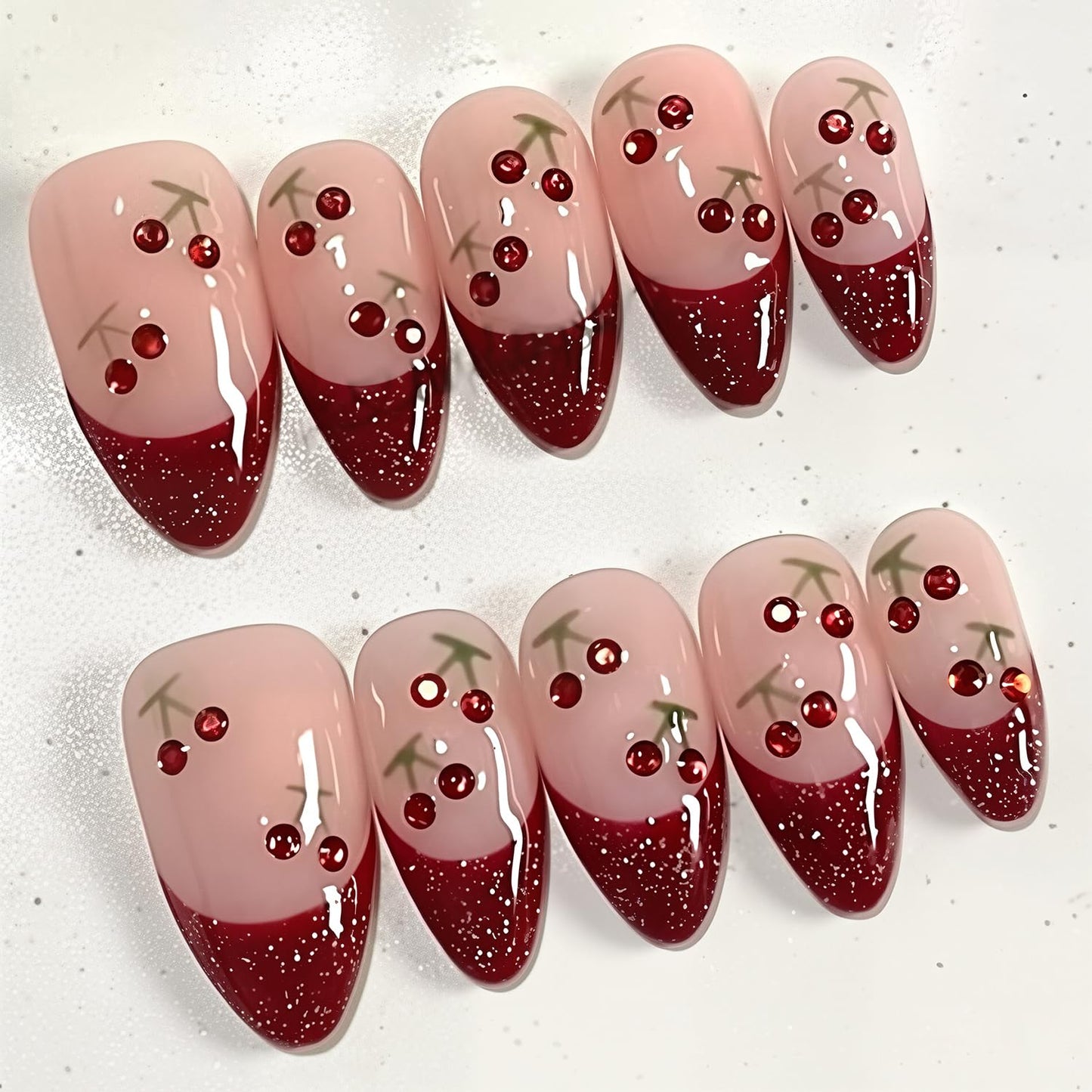 24Pcs St Patrick's Day Press on Nails Short Square Gold French Tip Fake Nails with Gold Rhinestones Horseshoe Rainbow Shamrocks False Nails St Patricks Day Acrylic Nails Irish Stick on Nails for Women