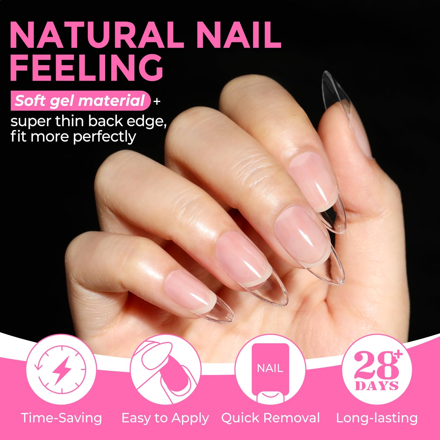 UNA GELLA GEL NAIL TIPS FOR ACRYLIC NAIL TIPS SOFT GEL TIPS