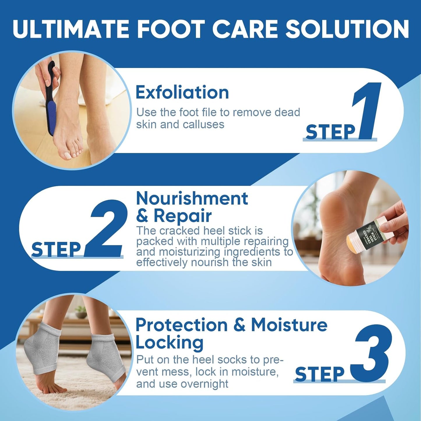 Skiennix Nano Glass Foot File - Professional Callus Remover & Scrubber for Smooth Feet | Includes Heel Socks & Cracked Heel Stick