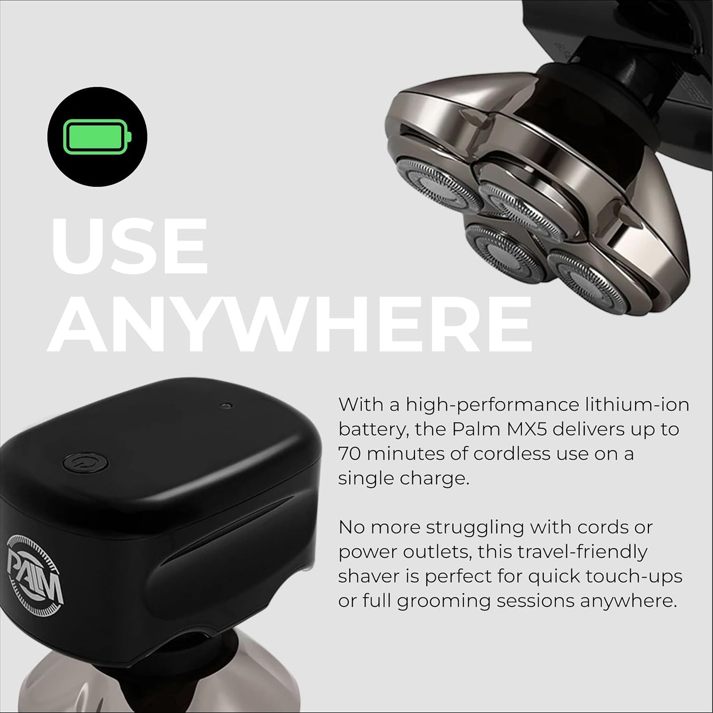 Skull Shaver - Palm MX5 Head & Face Shaver - Effortless Smooth Shave Experience