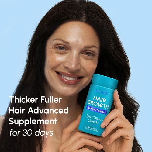 MAREE Hair Growth Vitamins - Biotin & Collagen Complex for Thicker, Faster Hair Growth - 120 Pills
