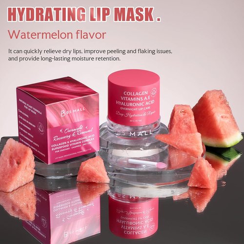 BS-MALL Watermelon Lip Balm Butter - Hydrating Overnight Mask for Soft, Kissable Lips | 20g