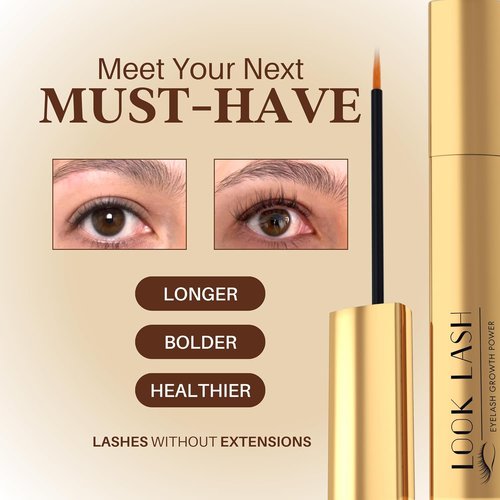Look Lash Eyelash Enhancing Serum & Eyebrow Serum - Achieve Longer Lashes & Fuller Brows, 5.5 ml