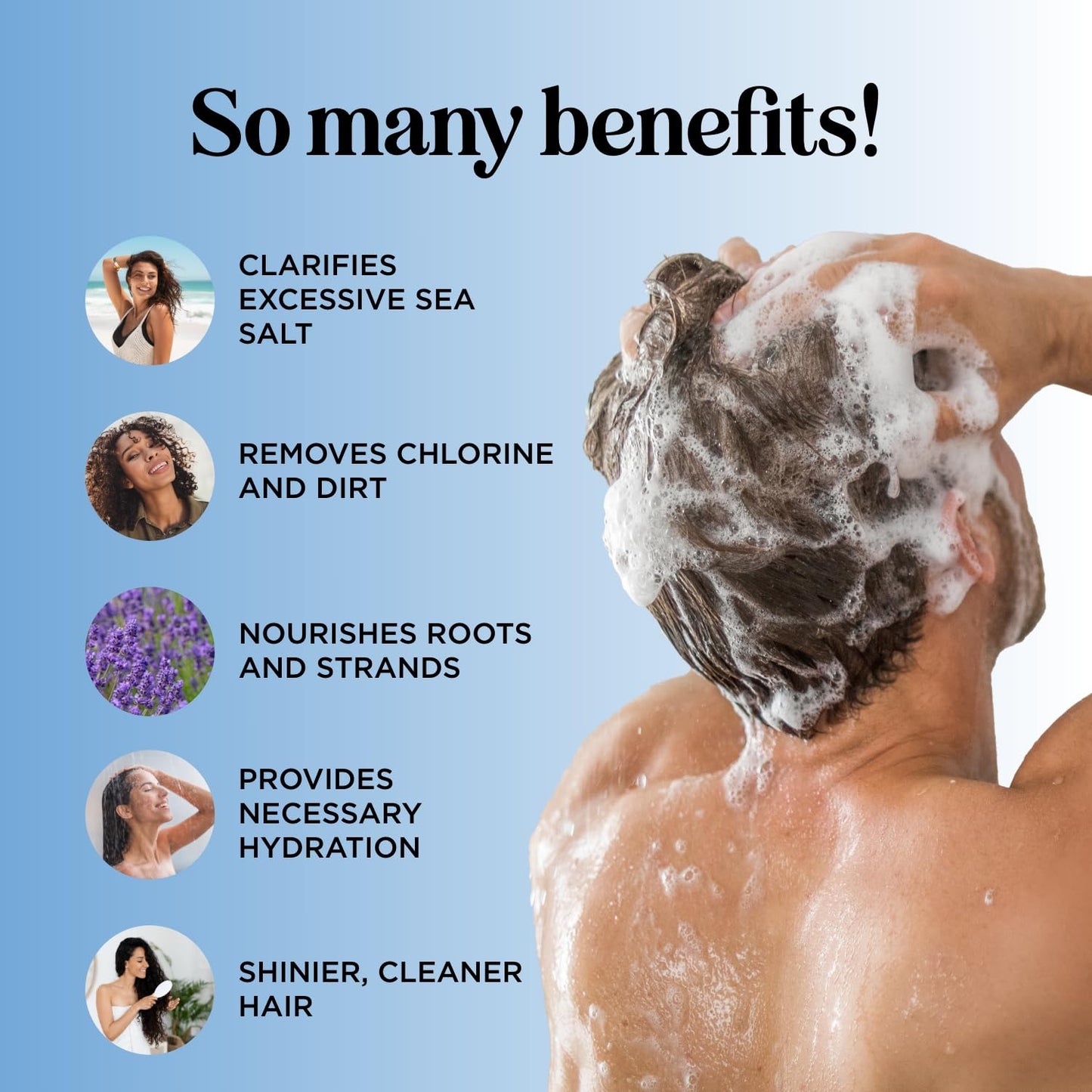 Skiennix After Swim Shampoo - Chlorine Removal Formula for Kids & Adults with Tea Tree & Rosemary Oils - 12 oz