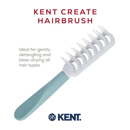 Kent KCR1 Vented Hair Brush - Create Volume & Root Lift for All Hair Types | Small Green Ergonomic Design