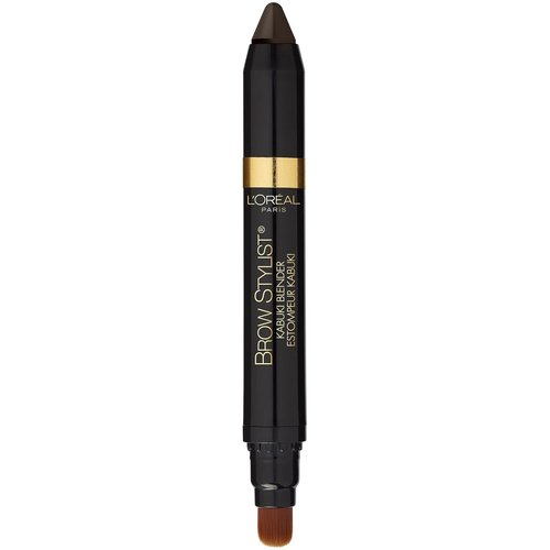 L'Oréal Paris Brow Stylist Kabuki Blender | Dark Brunette Brow Crayon - 0.05 oz for Perfect Brows