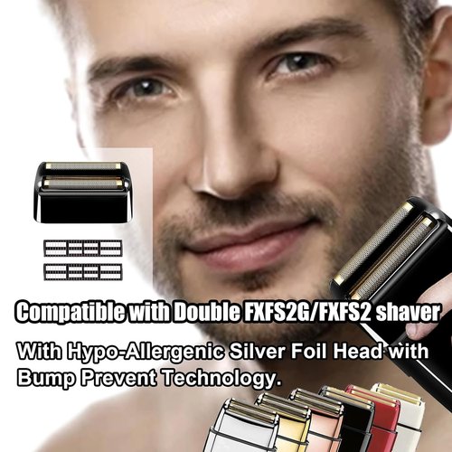 BaBylissPRO Replacement Foil and Cutters for Double FXFS2 Metal Shaver - Black 2-Pack