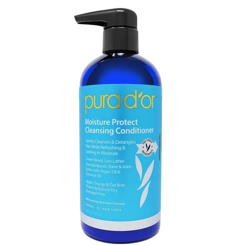 PURA D’OR Moisture Protect Cleansing Conditioner - Detangles & Restores Hair with Argan Oil | 16oz, Sulfate-Free, All Hair Types