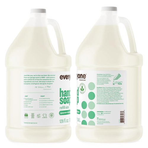 Everyone Liquid Hand Soap Refill - 1 Gallon Spearmint & Lemongrass | Made with Essential Oils