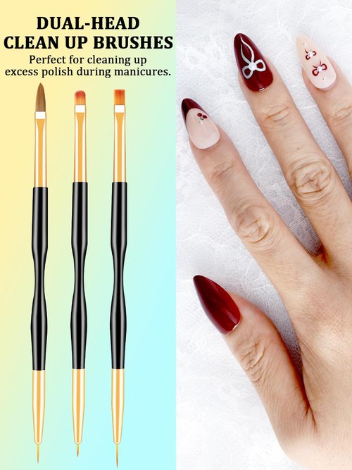 YOOVR 33PCS Nail Art Brushes Set, Nail Art Tools, Nail Design Tools with Gel Nail Brush, French Tip Tool Liner Brushes, Dotting Tools, Builder Gel Brush, Nail Tech Beginners Must Haves Stuff Supplies