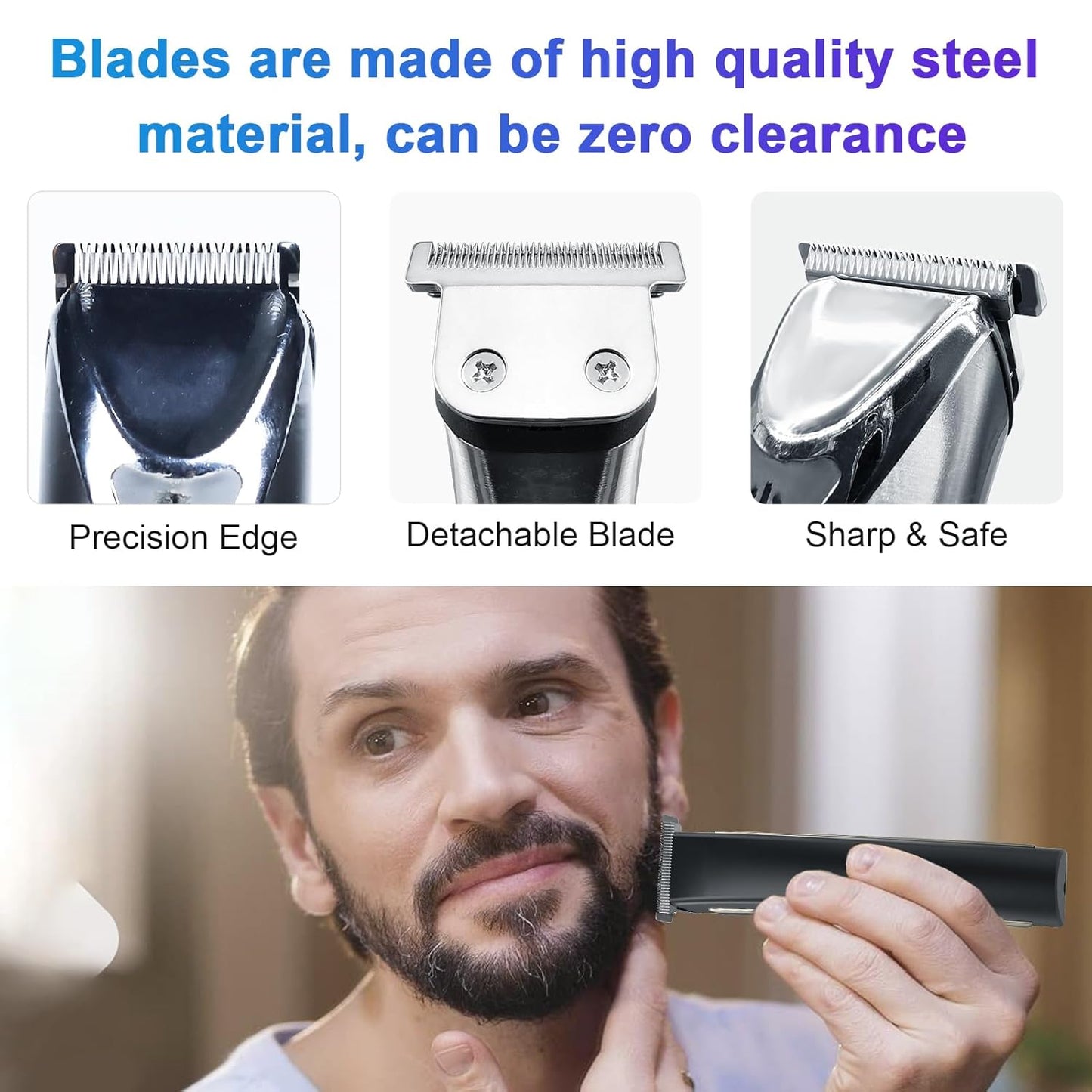 WHAL Stainless Steel Replacement Detachable Blade Set - 30MM & 40MM for All-in-One Trimmer