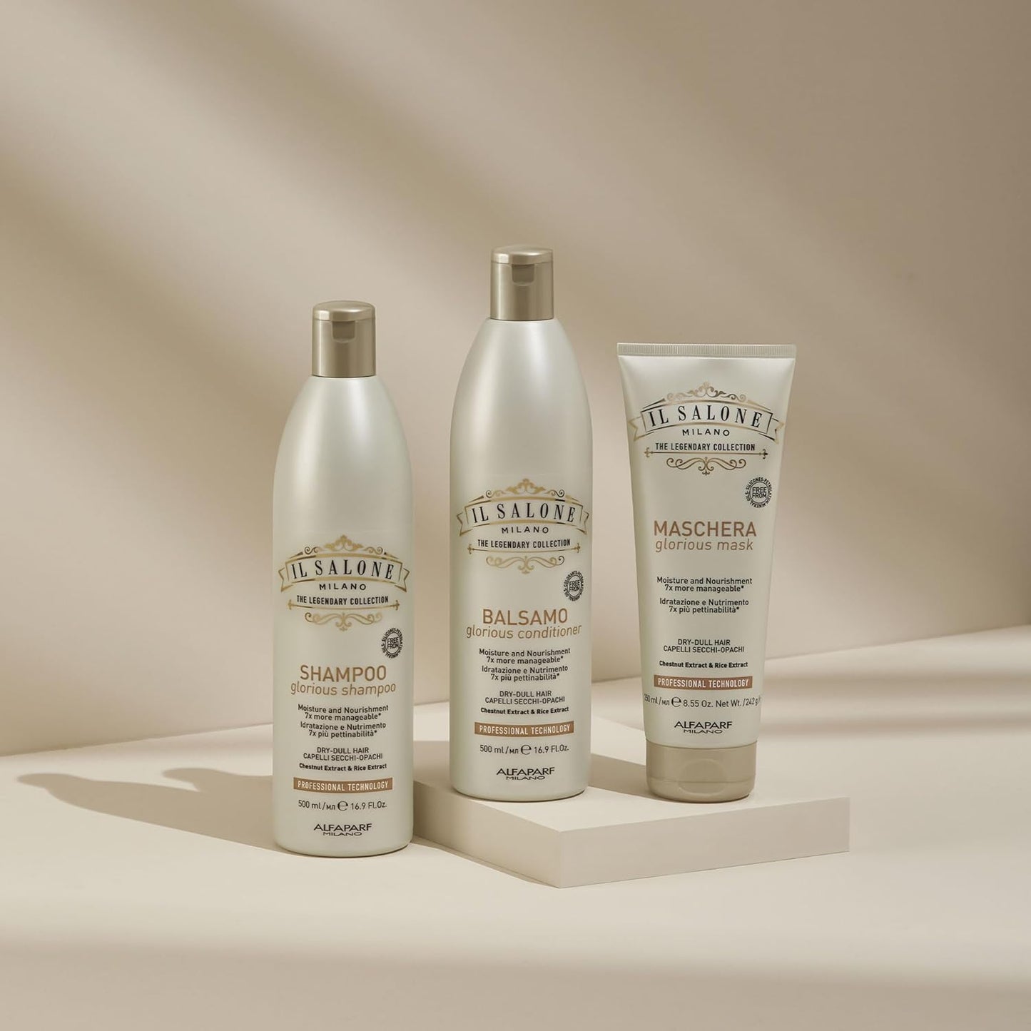 Il Salone Milano Glorious Moisturizing Conditioner - Hydrating Formula for Dry Hair - Adds Shine & Softness - Vegan | 16.9 oz / 500 ml