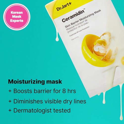 Dr.Jart+ Ceramidin Face Mask - Hydrating Korean Sheet Mask for Skin Barrier Repair