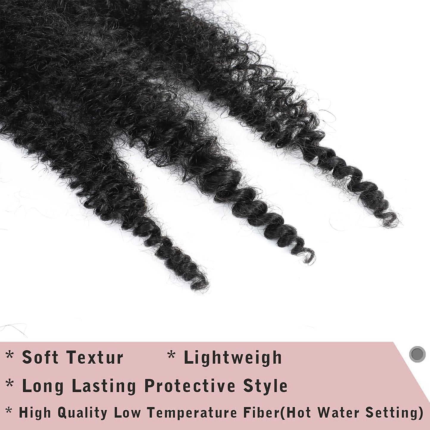 8 Packs Springy Afro Twist Hair 10 inch Pre-Separated Kinky Marley Twist Braiding Hair Soft Synthetic Crochet for Distressed Faux Locs Spring Twist Hair Extensions for Women (10 Inch (Pack of 8), 1B)