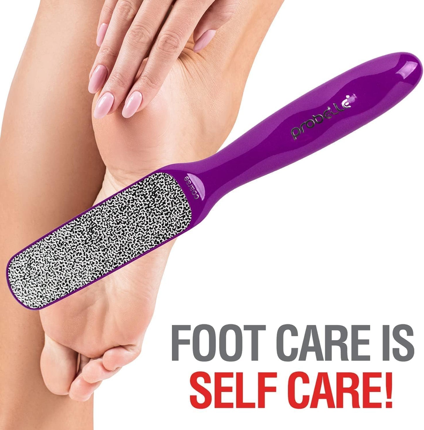 Probelle Double Sided Multidirectional Nickel Foot File Callus Remover - Immediately Reduces calluses and Corns to Powder for Instant Results, Safe Tool (Dark Grey)