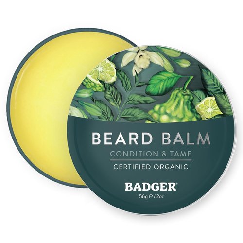 Badger Organic Beard Balm - Leave-In Conditioner & Moisturizer for Facial Hair | 2 oz