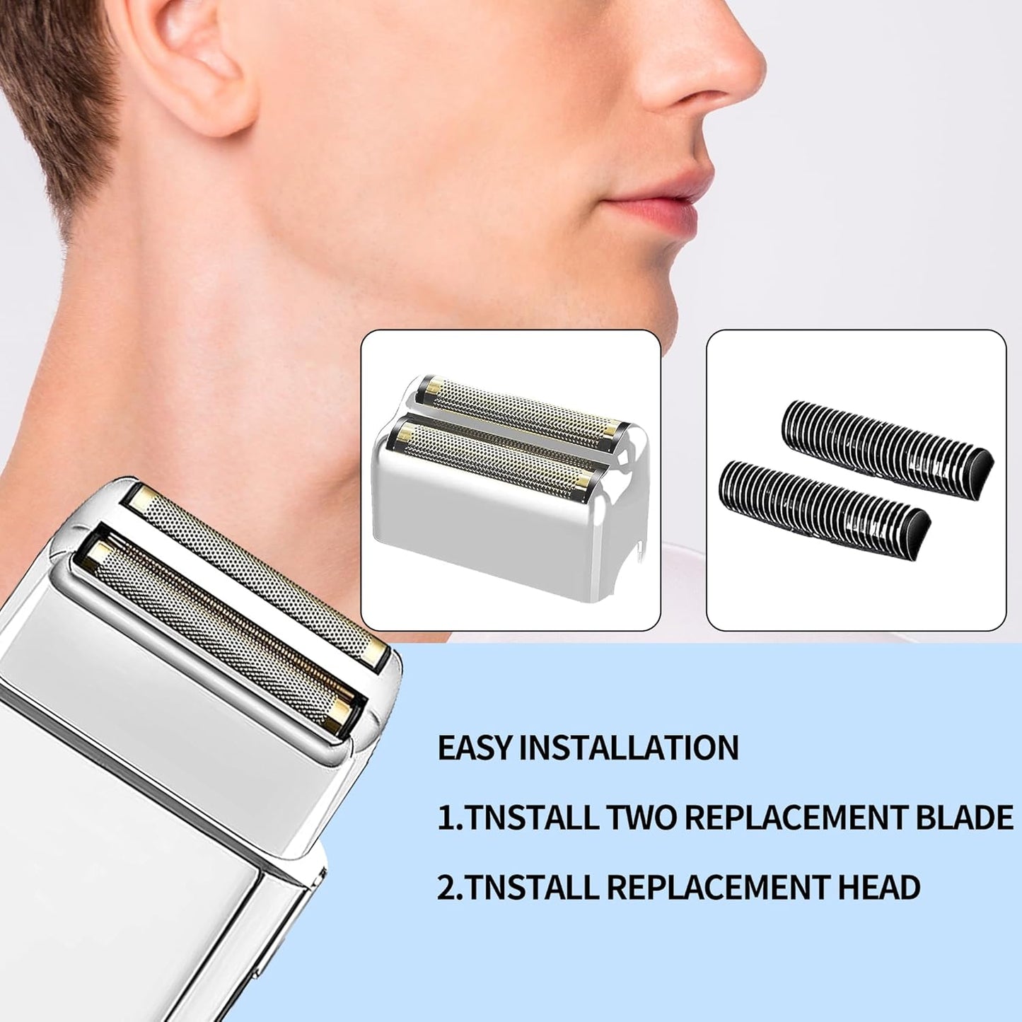 BaBylissPRO Replacement Foil & Cutters - Professional Parts for FXFS2 Shaver | Silver