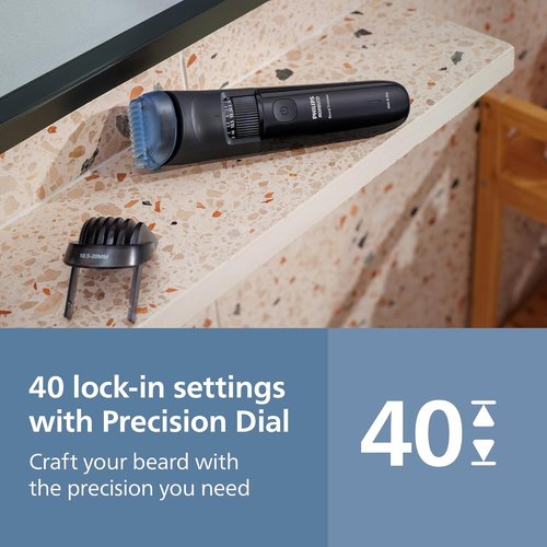Philips Norelco Beard Trimmer 3000 - 100% Waterproof with 40 Length Settings & USB Charging, BT3620/40