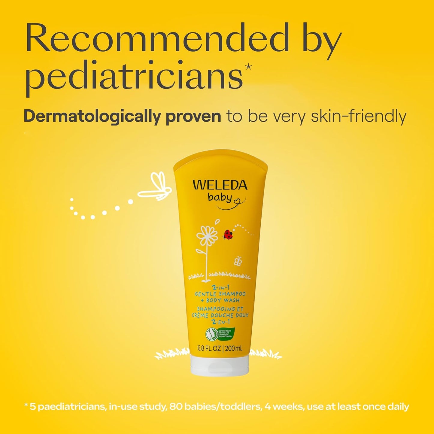 Weleda Baby Calendula 2-in-1 Gentle Shampoo & Body Wash - Plant-Rich Cleanser, 6.8 Fl Oz