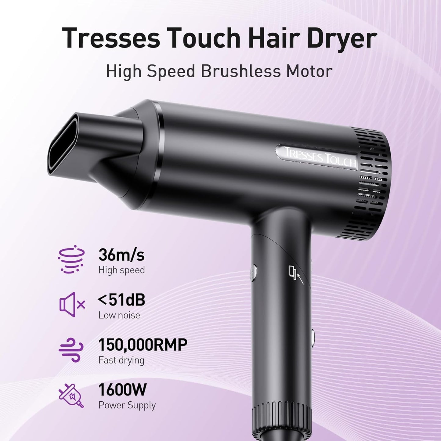 Skiennix Hair Dryer - High-Speed Ionic Blow Dryer with 1600 Watt Motor | Foldable & Lightweight for Fast Drying