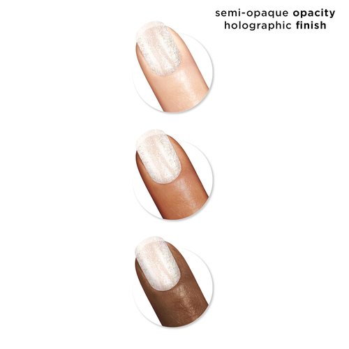 Sally Hansen Insta-Dri Holo-Glow Nail Polish - Quick Dry, Long-Lasting Shine | Holographic Light Grey 101 Shine Bright