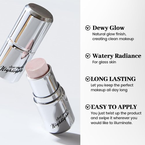 HOSAILY Pearl White Highlighter Stick - Achieve Glass Skin with Long-Lasting Dewy Radiance | Multi-Use Makeup Balm