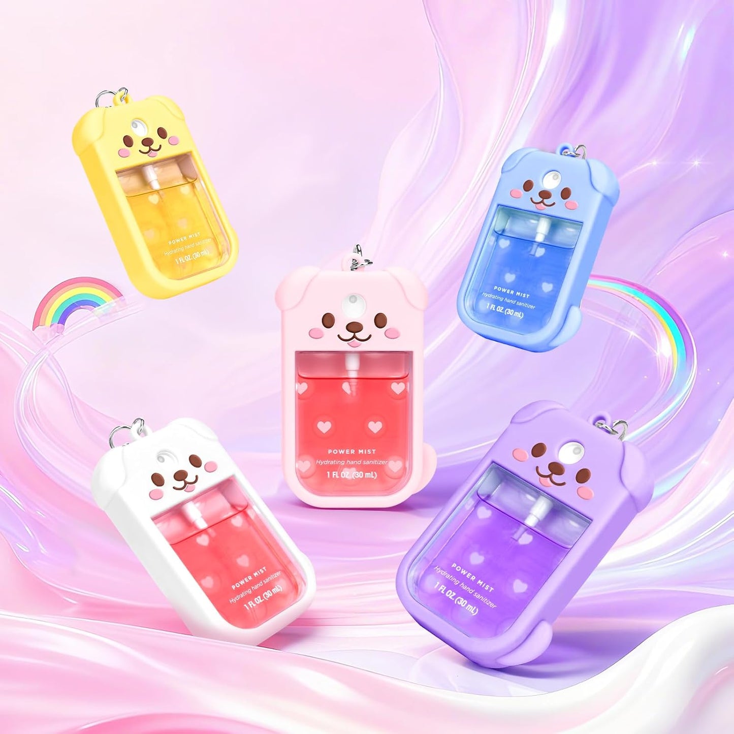 Touchland Dog Silicone Case - Cute Keychain Travel Cover for Hand Sanitizer Spray 1 FL Oz/30ML