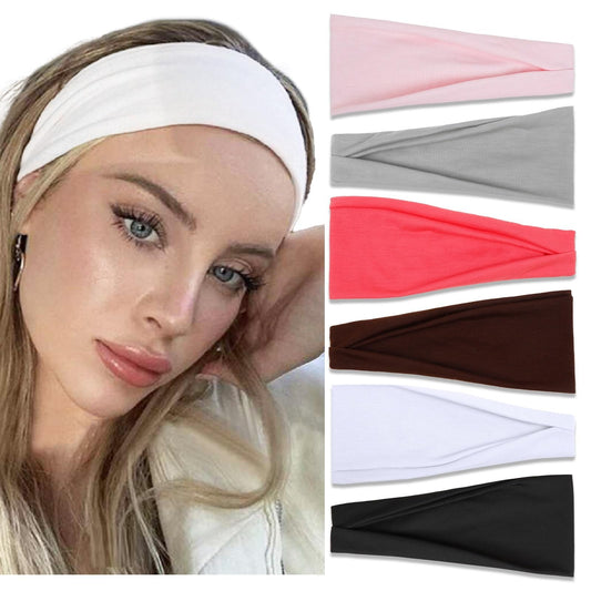 Women's Non-Slip Thick Headbands - Stretchy Sweat Bands for Yoga, Workout, Everyday Use - Pink Fashion Hair Accessories