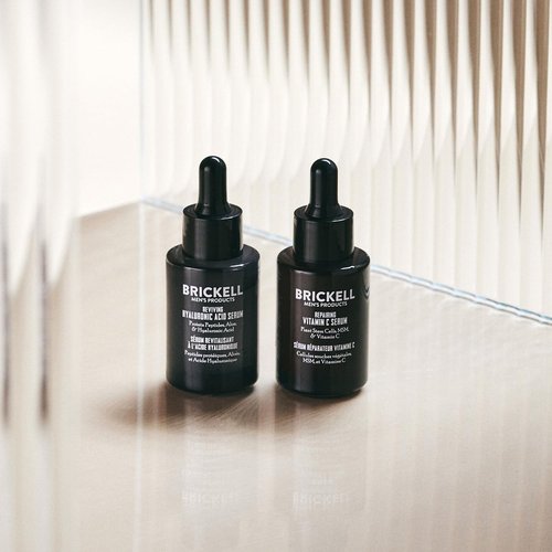 Brickell Men's Anti-Aging Serum Routine - All-Natural, Unscented Day & Night Formula