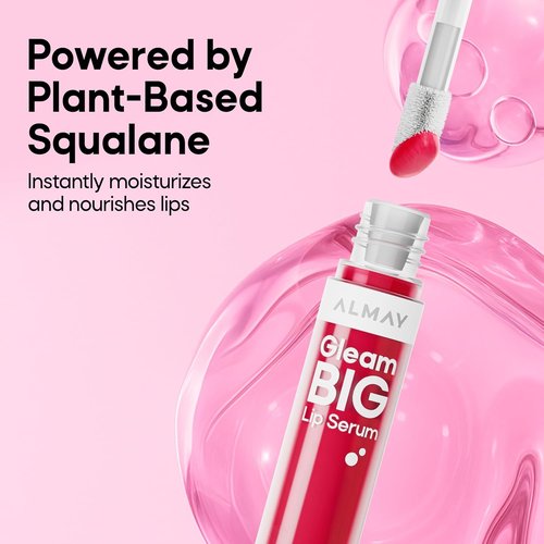 Almay Gleam Big™ Lip Serum - Hydrating, Moisturizing, Hypoallergenic Lip Gloss | 400 Berry Excited, 0.13 fl oz