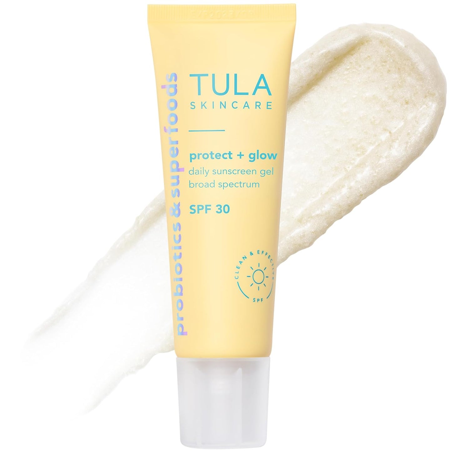 TULA Skincare Protect + Glow Daily Sunscreen SPF 30 - Brightening & Protective Formula, 1.7 FL OZ