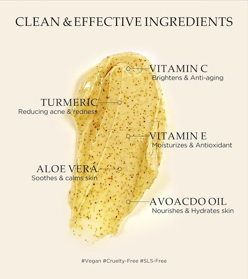 Revitalizing Exfoliation Face Scrub by [Brand Name] - Vitamin C & Turmeric for Blackheads & Dark Spots | 4.23 Fl Oz