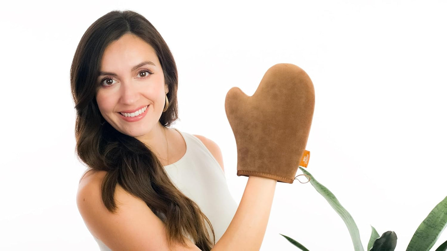 Self Tanning Mitt Applicator - Ultra Soft Thumb Design for Streak-Free Tan | Machine Washable & Reusable