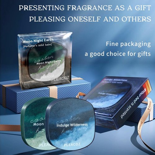 Pleacoz Solid Perfume Balm for Men, Portable Pocket Balm, Solid Cologne, Perfect for Travel Use, Natural Fragrance Perfume, Gift for Men