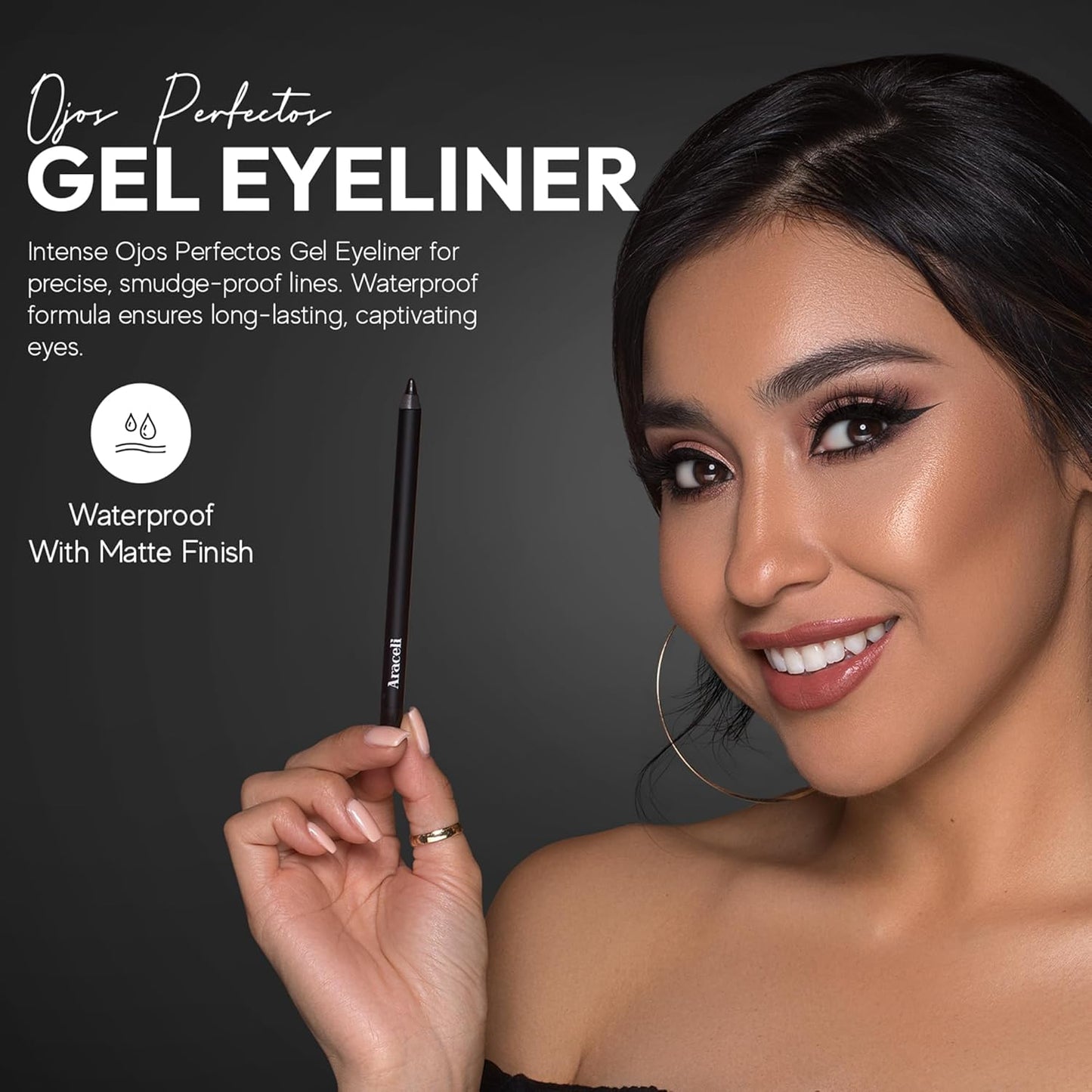 Araceli Beauty Gel Pencil Eyeliner - Water Resistant & Long-Lasting Formula - Hypoallergenic Gold Color for Sensitive Eyes