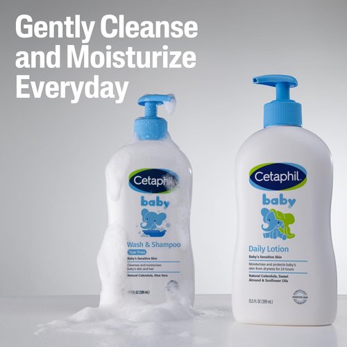 Cetaphil Baby Shampoo & Body Wash - Tear-Free, Hypoallergenic Formula with Organic Calendula | 7.8oz