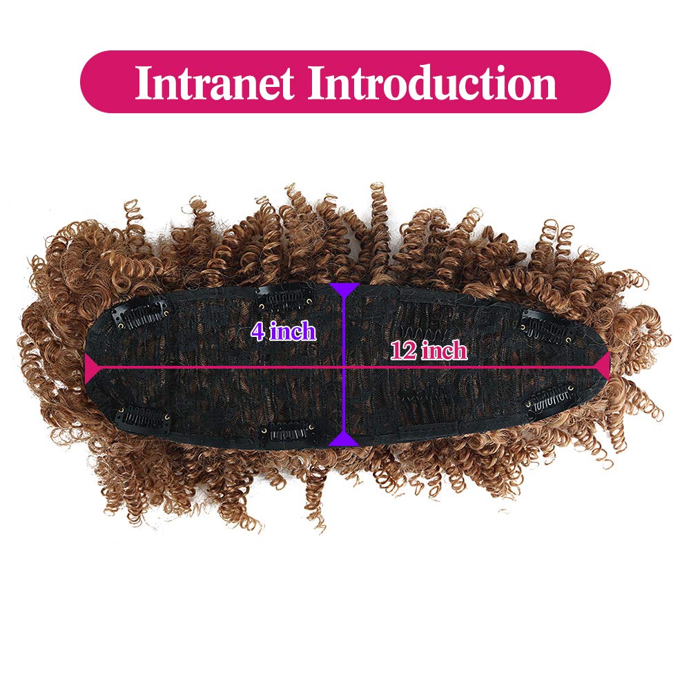 KRSI Synthetic Fauxhawk Hair Bun Ponytail with Bangs, 4/630#