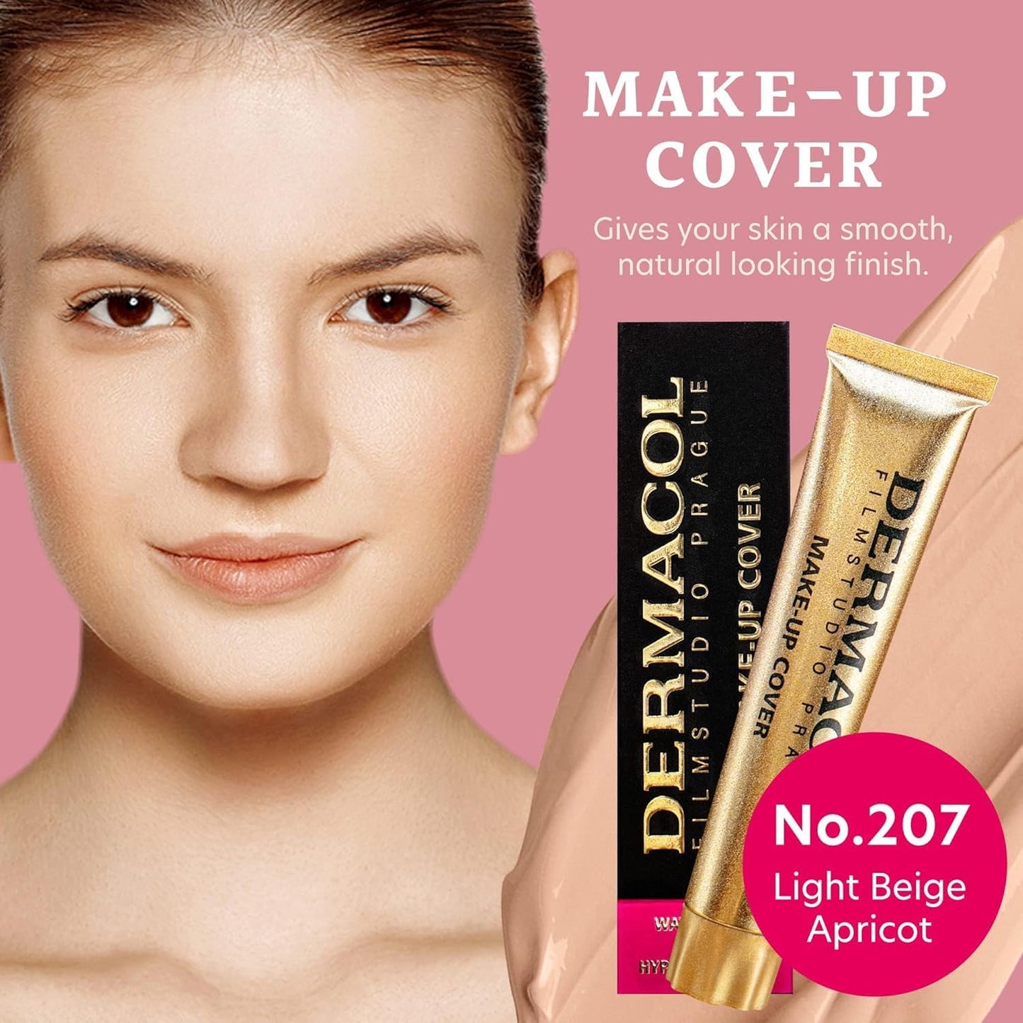 Dermacol Full Coverage Matte Foundation - Waterproof SPF 30 for Oily Skin & Acne, 30g | Shade 207