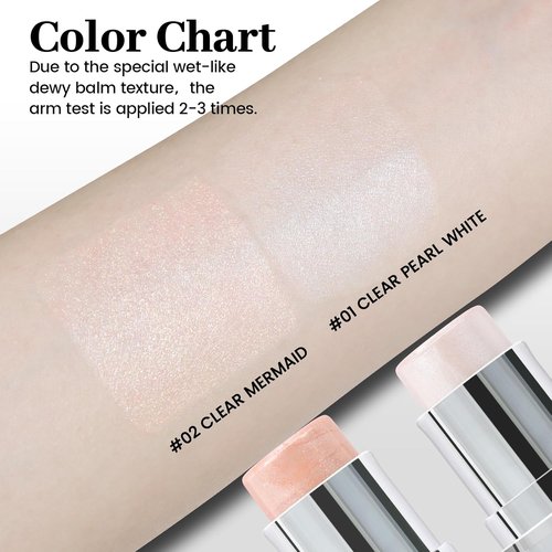 HOSAILY Pearl White Highlighter Stick - Achieve Glass Skin with Long-Lasting Dewy Radiance | Multi-Use Makeup Balm