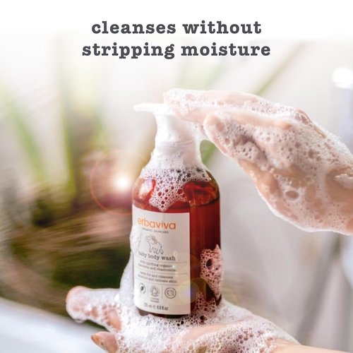 Erbaviva Baby Body Wash - Gentle, Natural Formula for Sensitive Skin - 8 Fl Oz