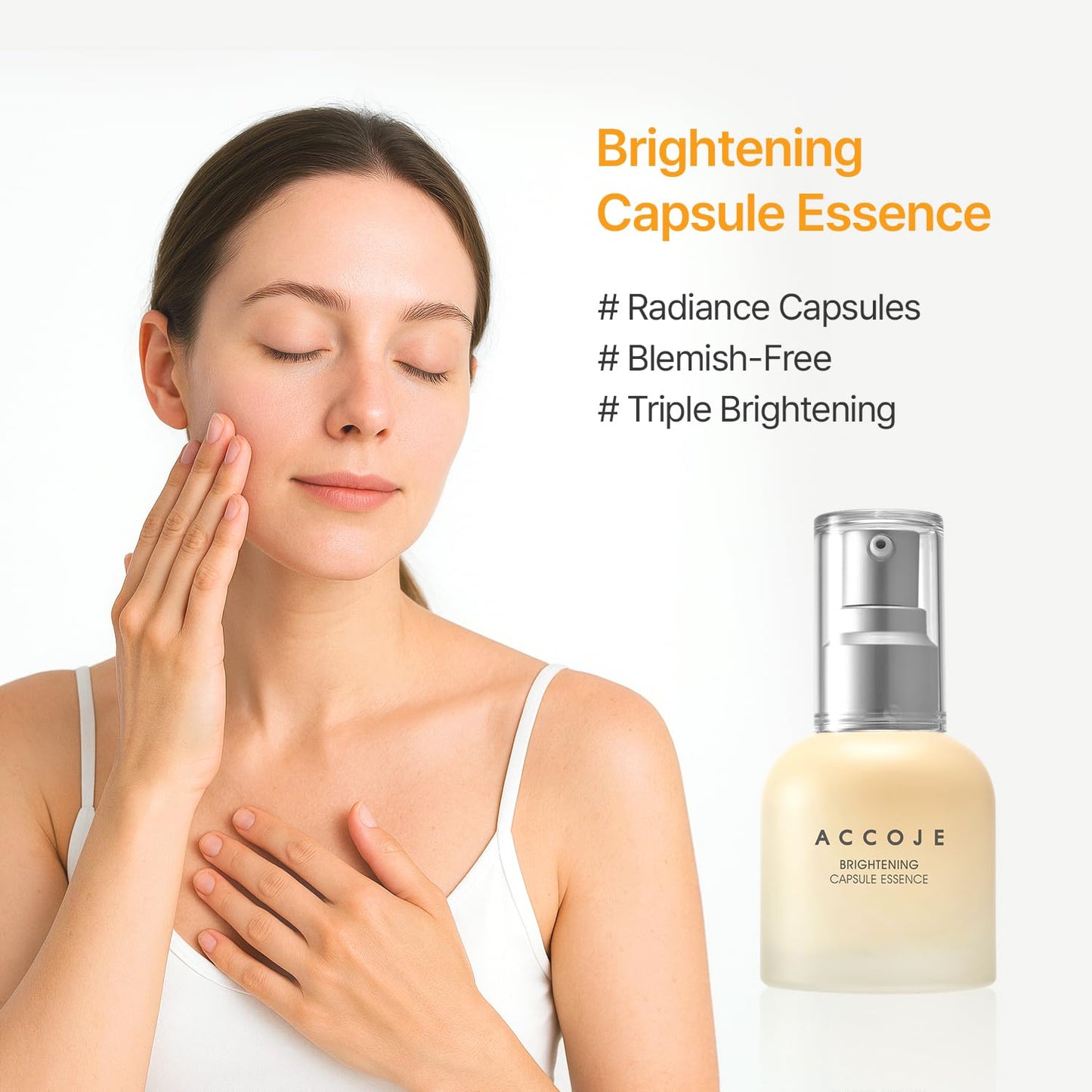 ACCOJE Brightening Capsule Essence Facial Serum - Niacinamide Hydrating Glow for Dull Skin