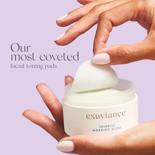 Exuviance SkinRise Morning Glow Toning Pads - Anti-Aging Exfoliation & Hydration | 1.7 Fl Oz