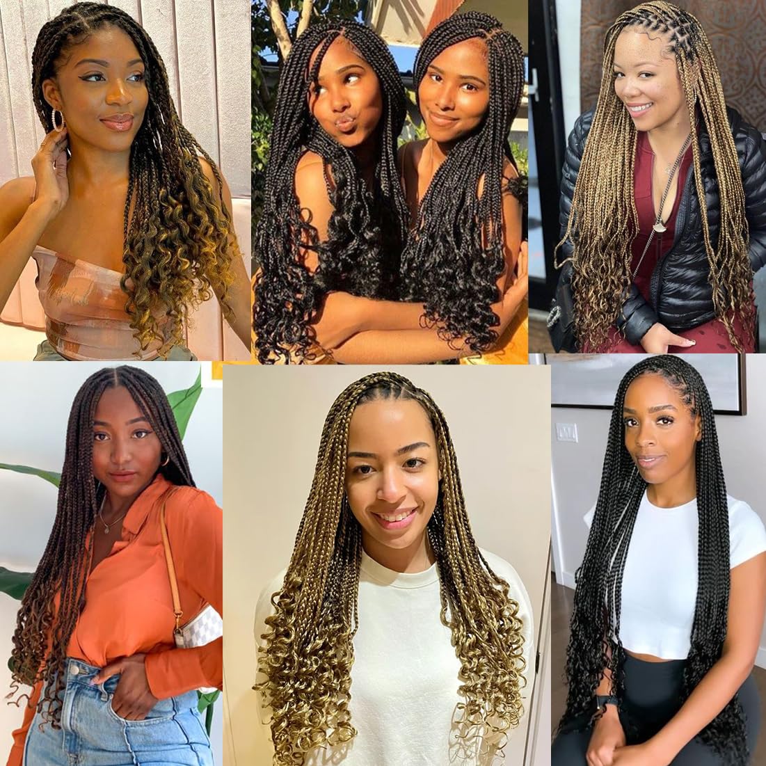 8 Packs 18 Inch Crochet Box Braids Hair with Curly Ends Pre looped Goddess Box Braids Crochet Hair Box Braids Braiding Hair Crochet Braids Hair for Women(18 inch,1B)