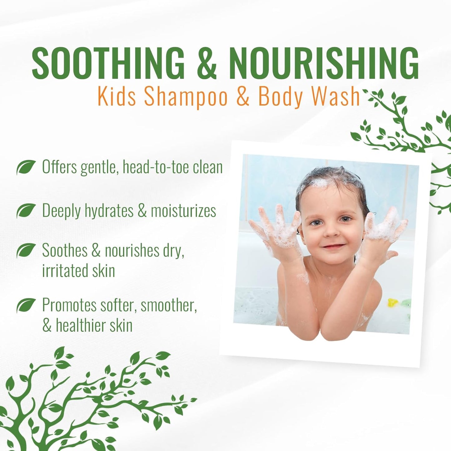 Wild Naturals Baby Eczema Shampoo & Body Wash - Gentle Tear-Free Formula with Aloe & Manuka Honey, 8 fl oz