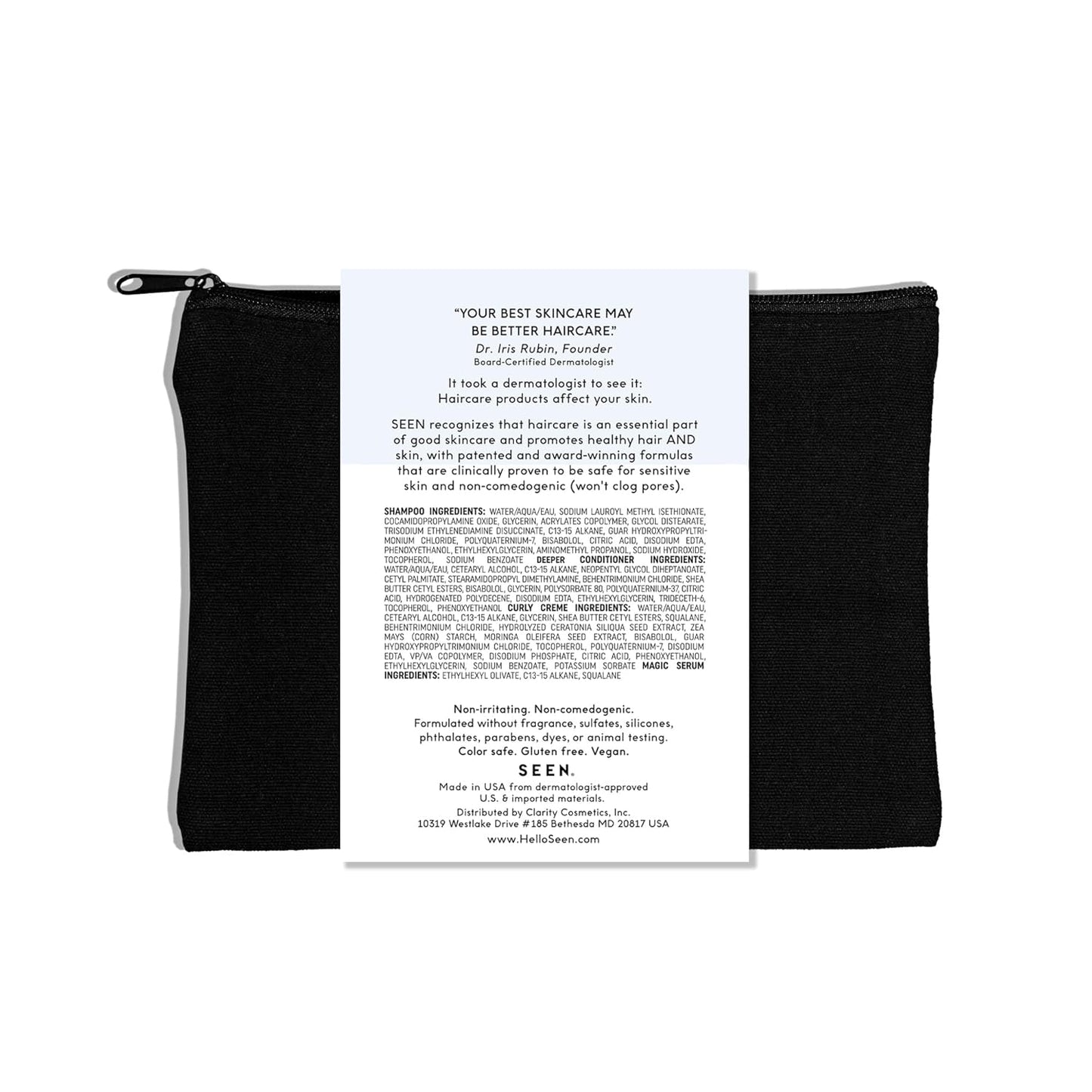 SEEN Curly On The Go Kit - Fragrance-Free Curl-Defining Hair Bundle | Non-Comedogenic & Safe for Sensitive Skin